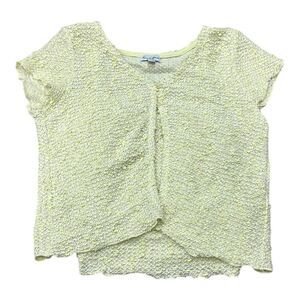 Love, Fire Yellow Textured Knit Cami and Cardigan Combo Girl M